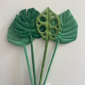 CJ Hendry plush flower shop leaves set of 4 limited release tropical greenery